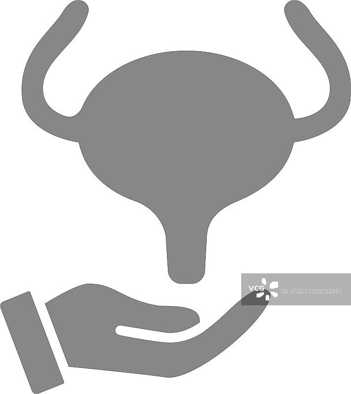 手持人体膀胱灰色图标疾病图片素材