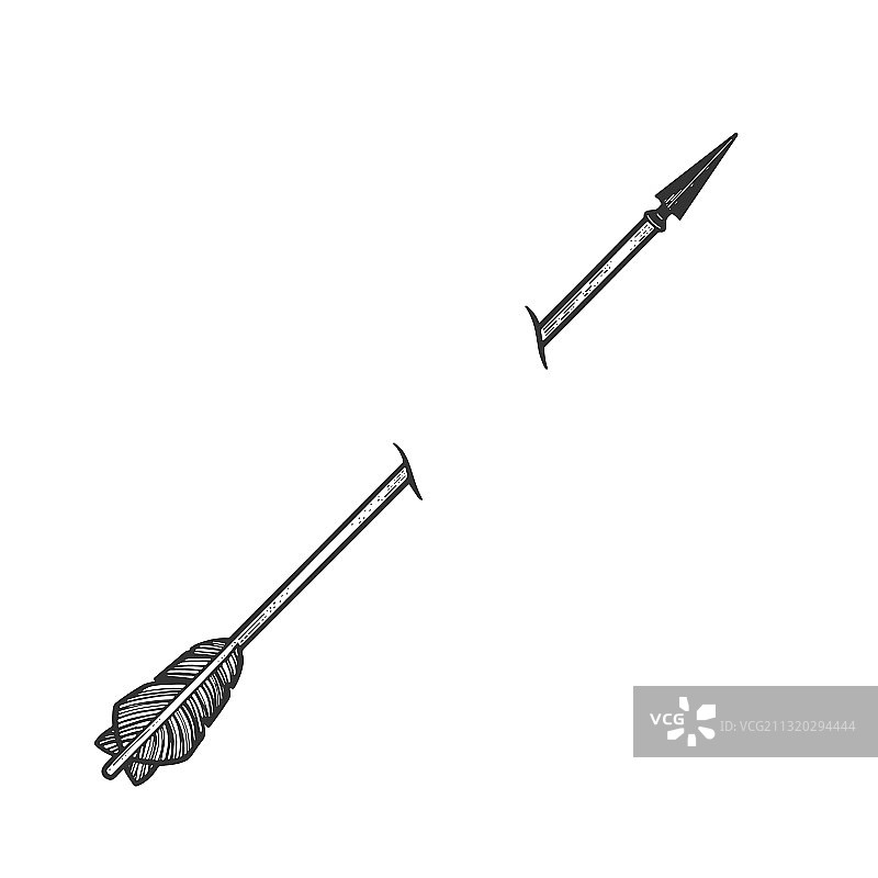 箭头穿刺素描图片素材