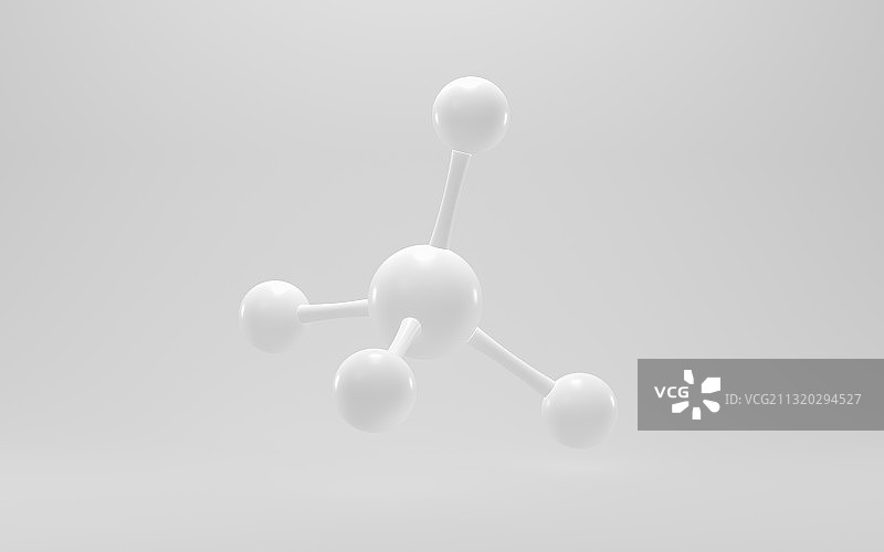 白色背景下的分子模型 3D渲染图片素材
