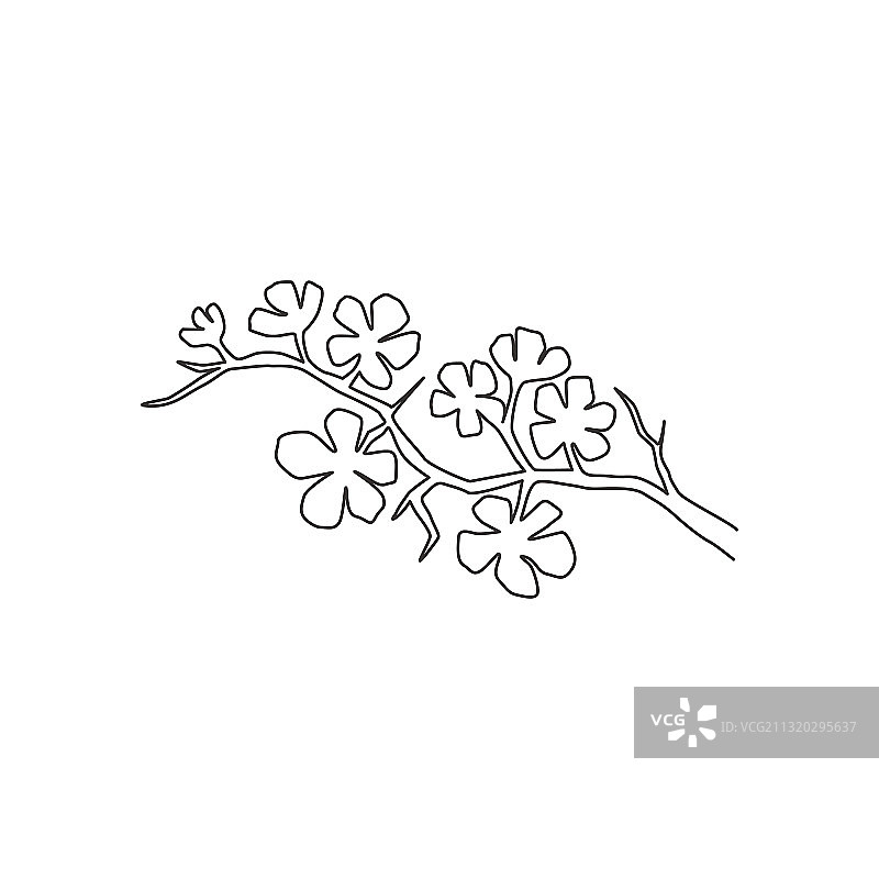 清新之美连续线条画图片素材