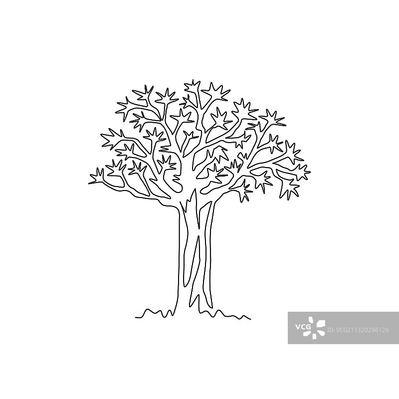 箭树森林单线绘画图片素材