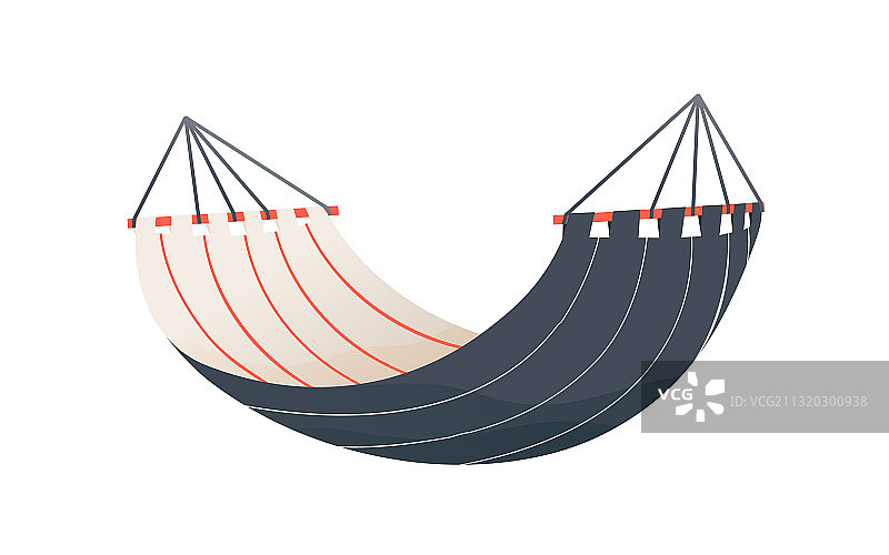 悬挂条纹布艺吊床扁平风格图片素材