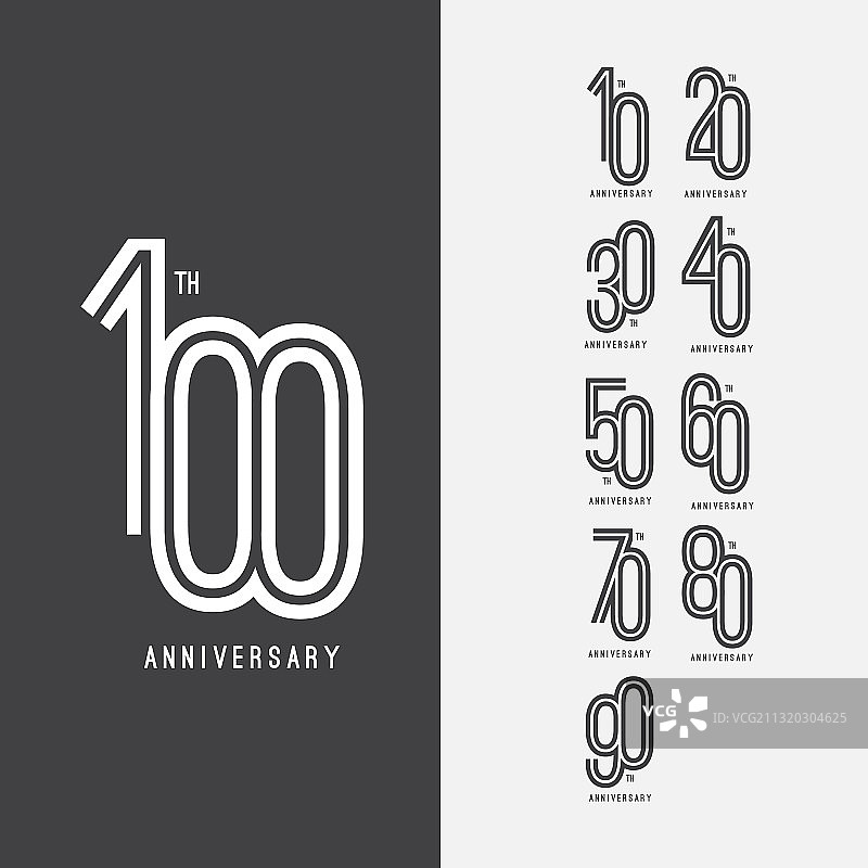 10周年、20周年等100周年纪念合集图片素材
