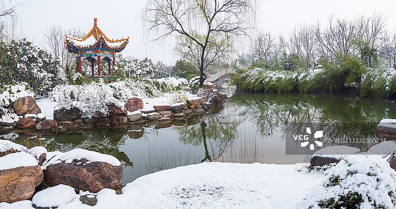 雪中园林图片素材