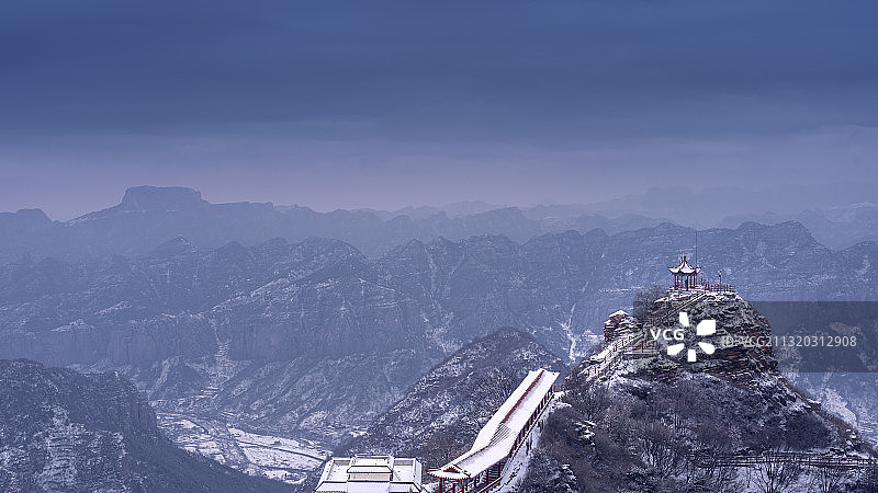 河北省邯郸市武安市小武当山雪景图片素材