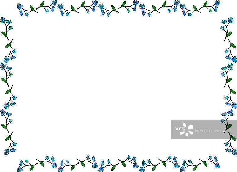 勿忘我时尚花卉相框图片素材