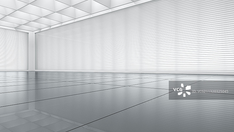 三维渲染白色室内大厅图片素材