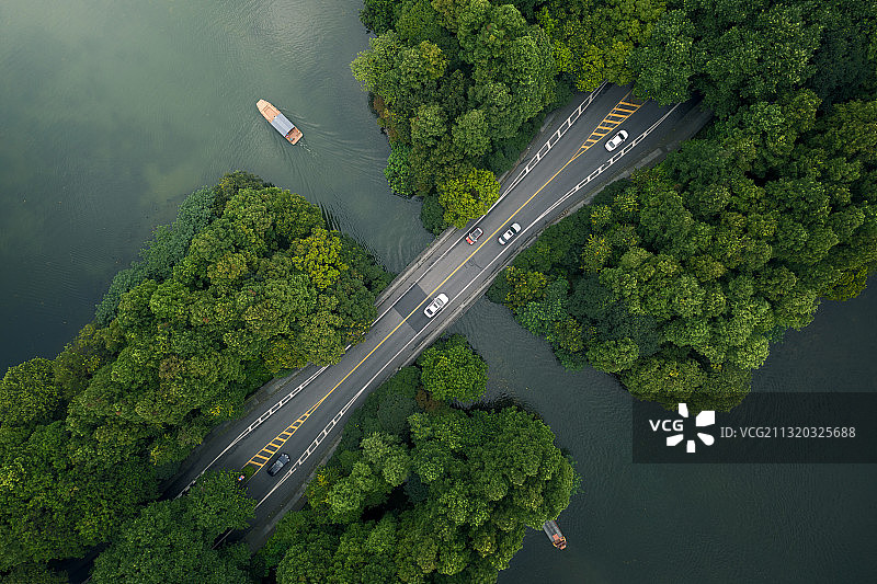 杭州西湖杨公堤图片素材