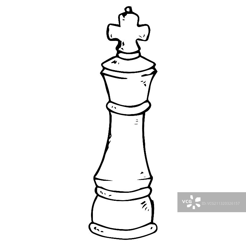国际象棋棋子国王手绘图标图片素材