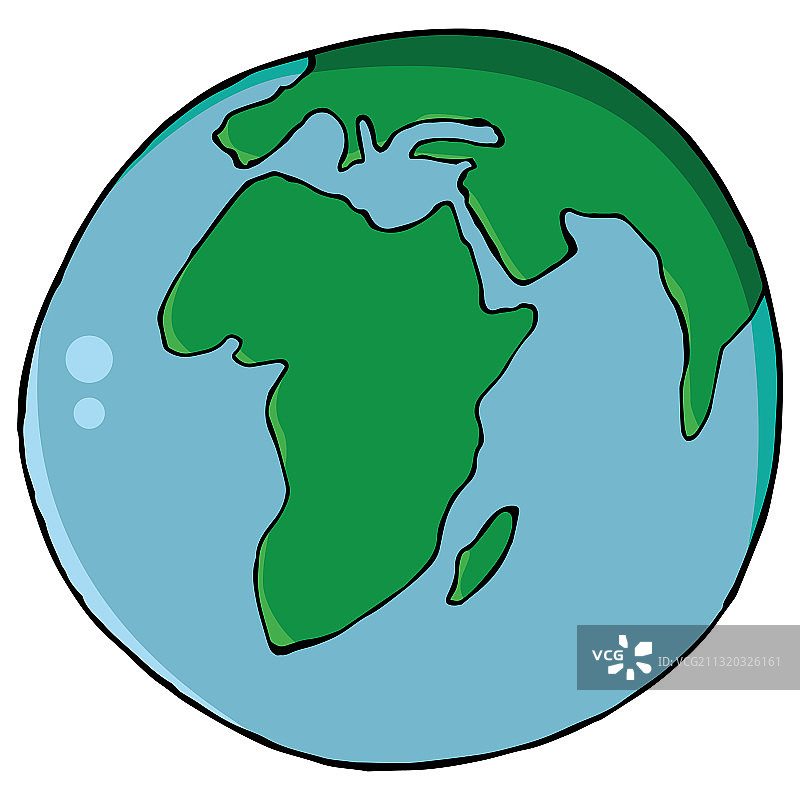 地球图标：非洲地球地图手绘图片素材