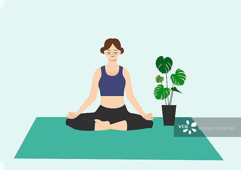 瑜伽健身女孩图片素材
