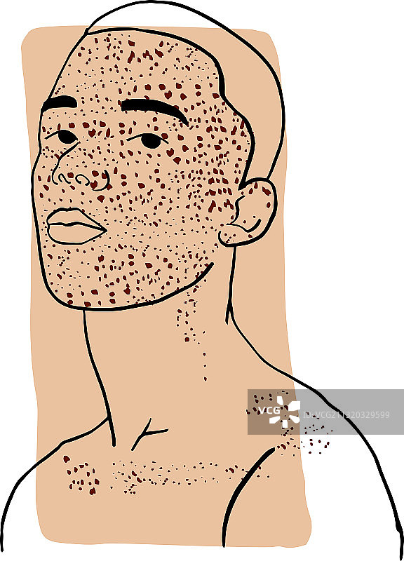 手绘年轻男子轮廓画像图片素材