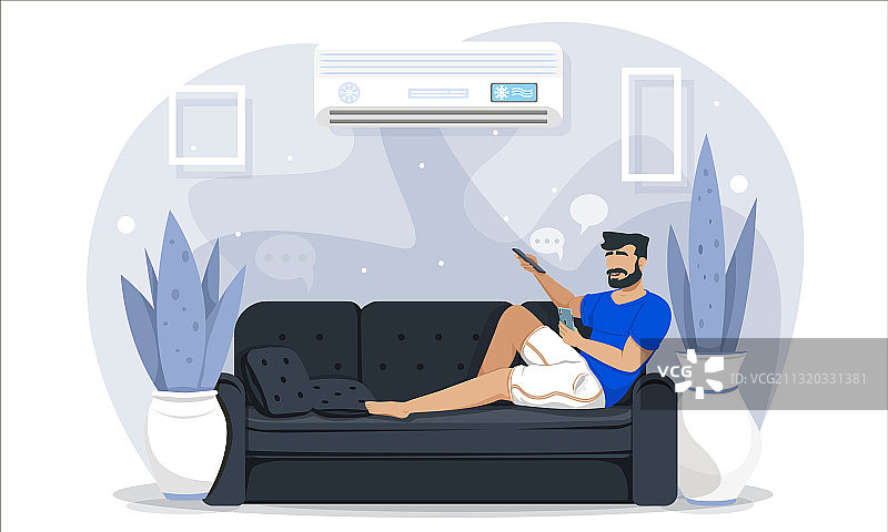 男人赤脚在家里的沙发上放松图片素材