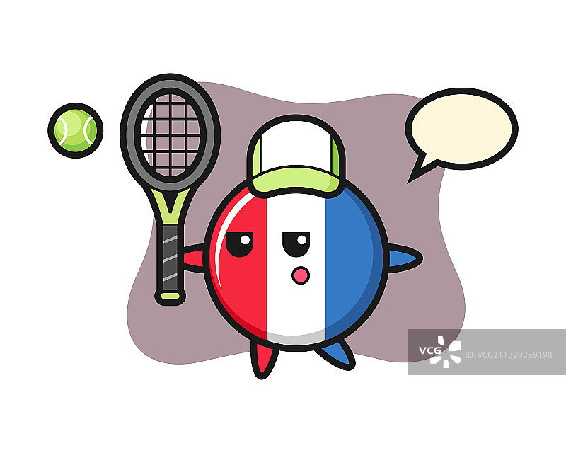 卡通人物法国国旗徽章图片素材