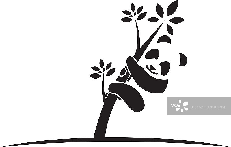 熊猫爬树Logo图片素材