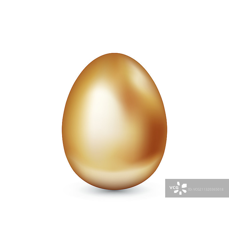 白色背景上的金色复活节彩蛋图片素材
