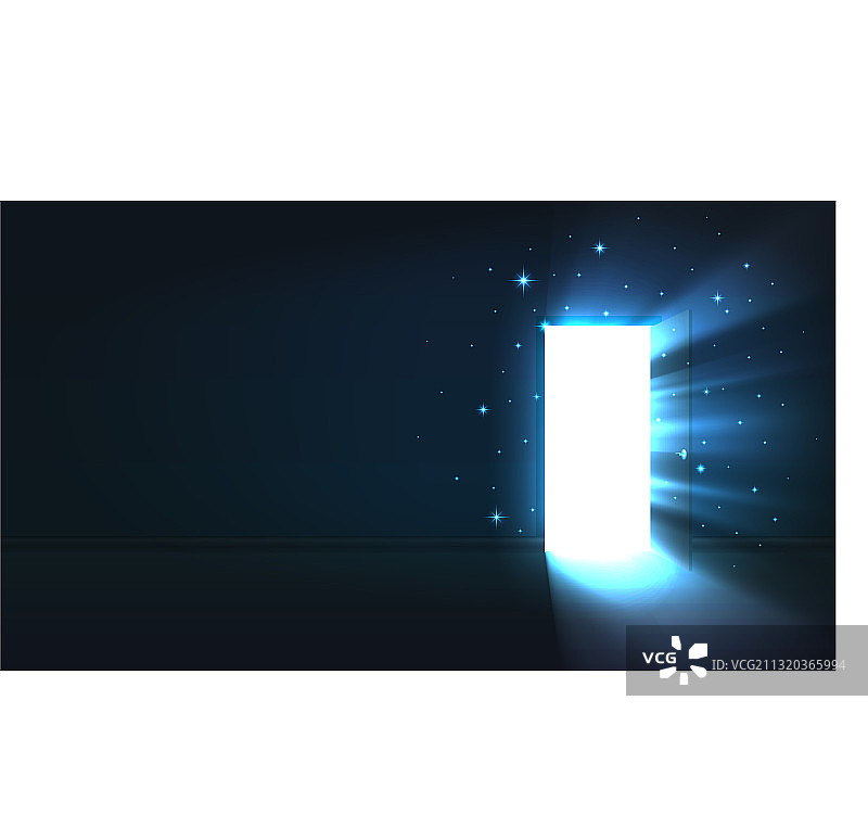 从敞开的门中射出的光线黑暗房间抽象图片素材