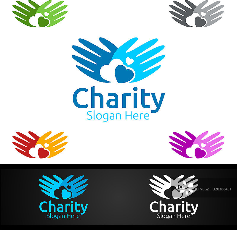 援助之手慈善基金会创意标志图片素材