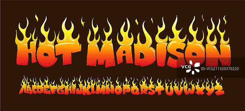 燃烧的火焰字母拉丁字母字体集图片素材