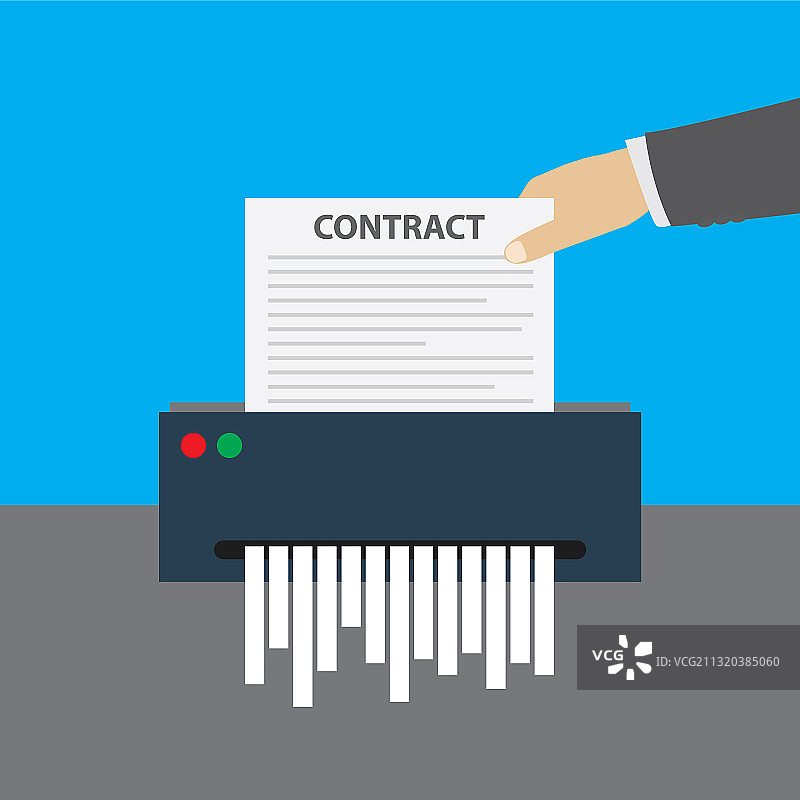 手将合同文件插入纸张图片素材