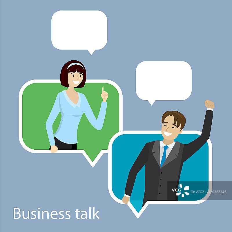 卡通白人男女商人图片素材