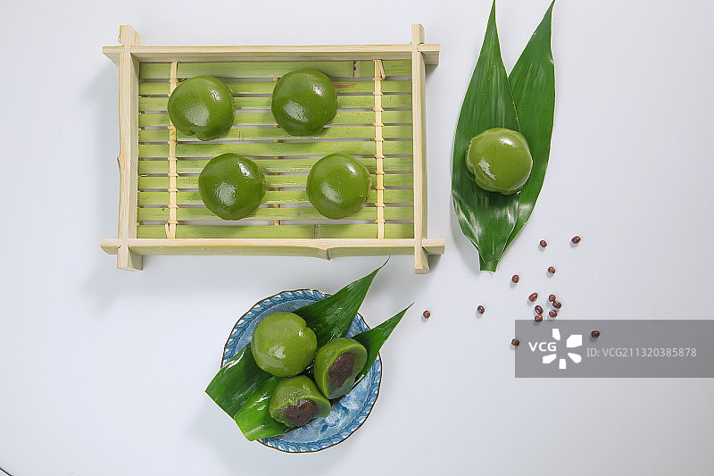 青团,静物,白色背景图片素材