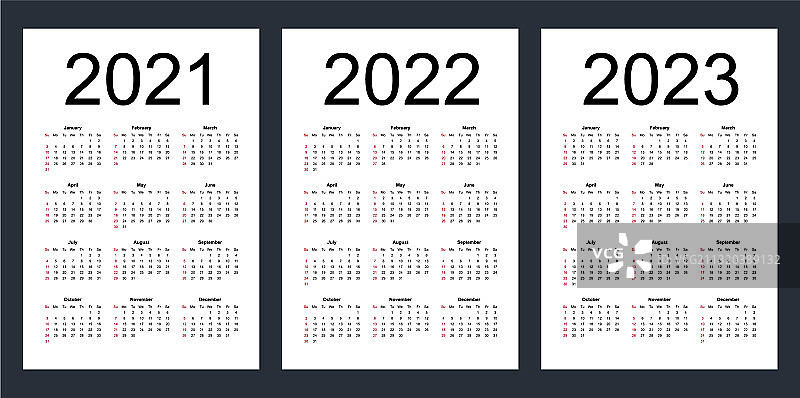 2021年可编辑简约日历图片素材