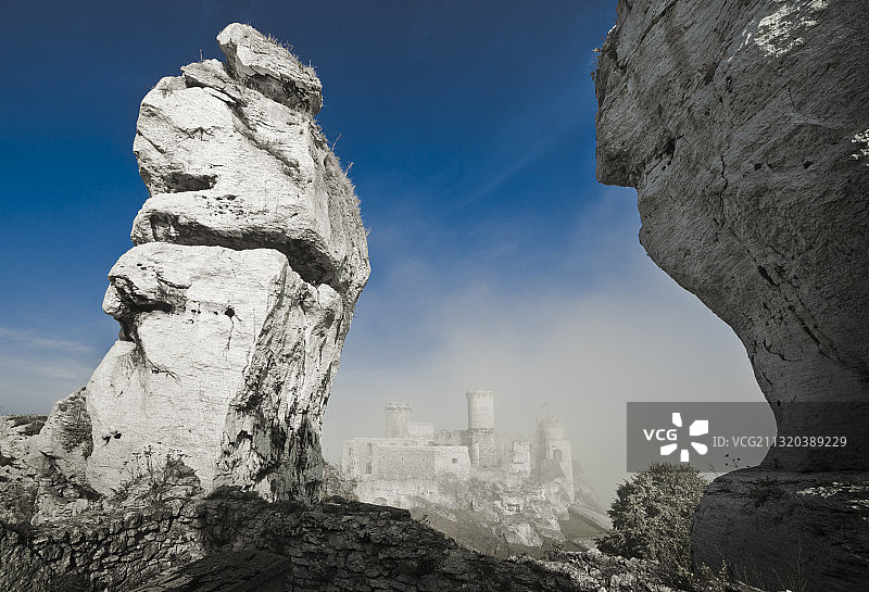 奥格罗杰涅茨中世纪城堡，波兰西里西亚省图片素材