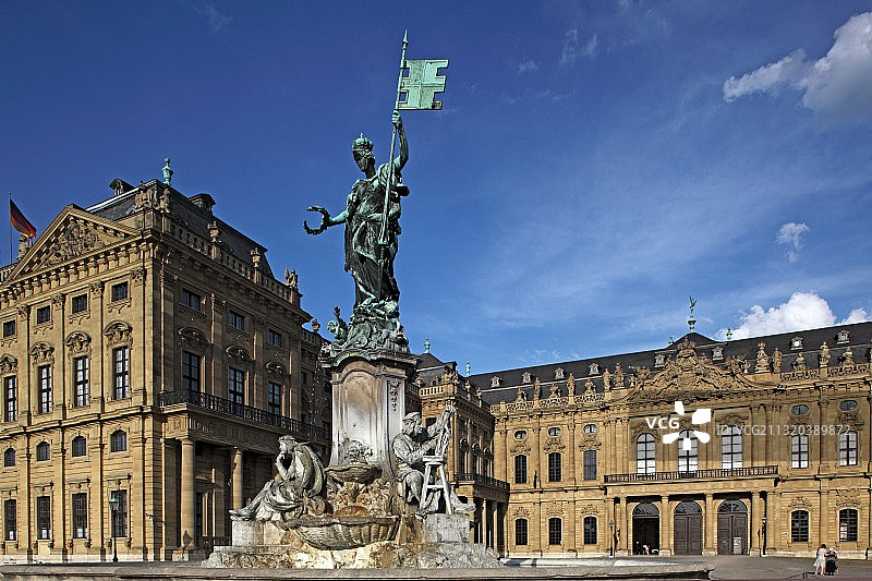 维尔茨堡主教宫，德国巴伐利亚州下弗兰肯图片素材