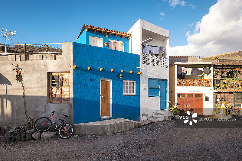 西班牙加那利群岛拉帕尔马拉博姆比利亚渔村房屋立面景观图片素材