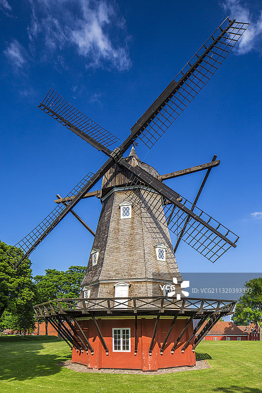 卡斯特雷特（城堡）风车：17世纪星形堡垒，位于丹麦哥本哈根图片素材