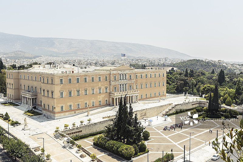 希腊雅典宪法广场的希腊议会图片素材
