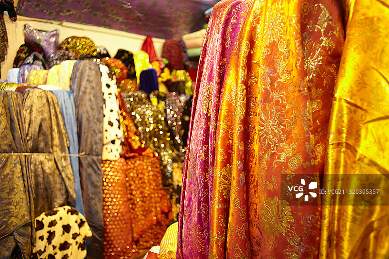 土耳其伊斯坦布尔大巴扎的纺织品图片素材