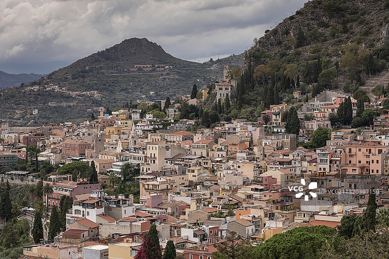 从古剧场看意大利西西里陶尔米纳图片素材
