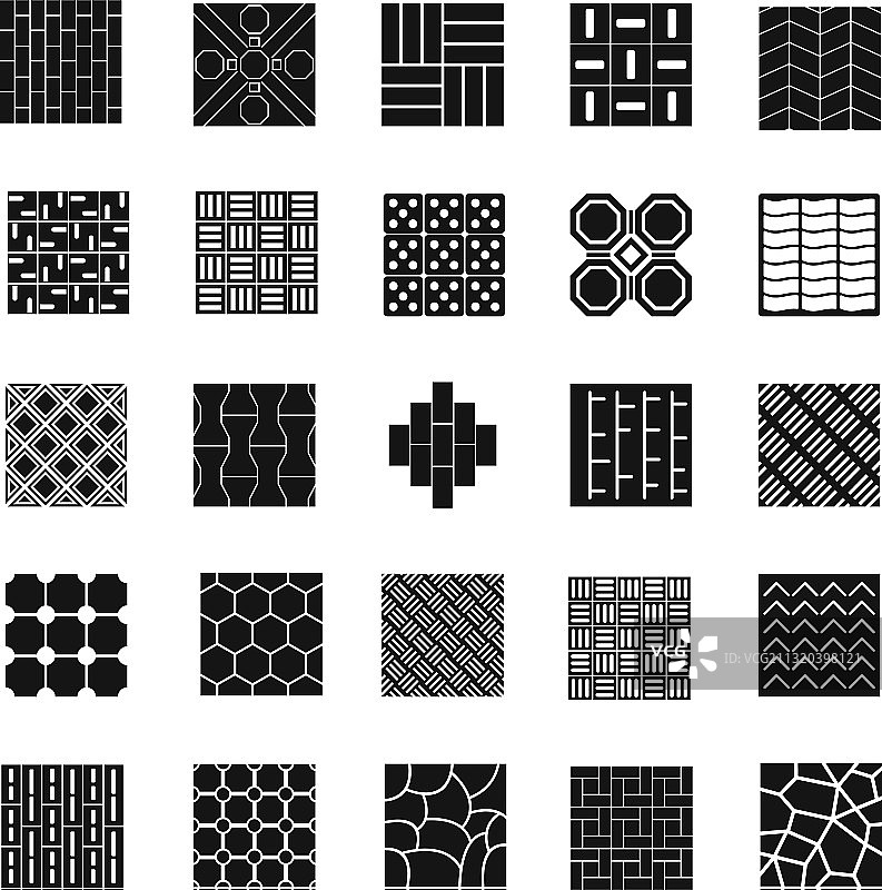 铺路图标简约风格合集图片素材