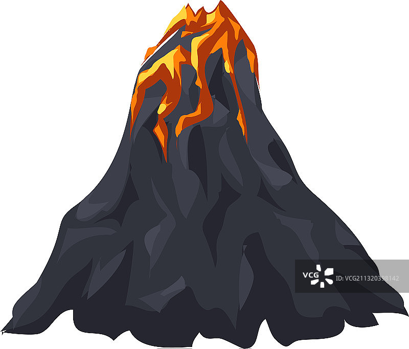 卡通风格熔岩火山图标图片素材
