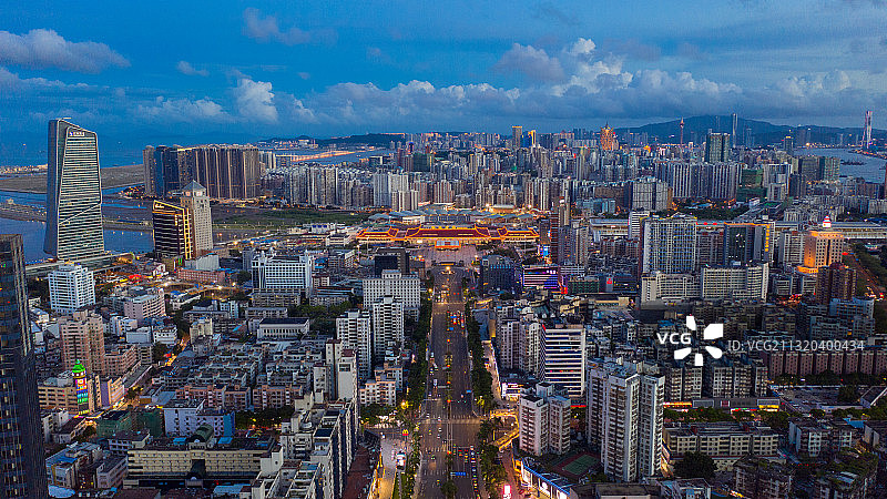 航拍拱北口岸图片素材