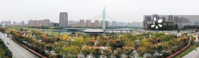 山东枣庄滕州市城区秋景美图片素材