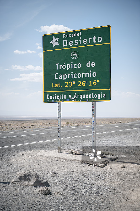 南回归线标志，阿塔卡马沙漠，安托法加斯塔地区，智利，南美洲图片素材