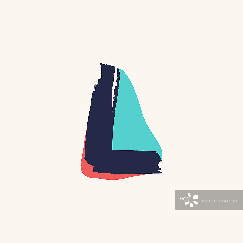 儿童风格L字母logo手写图片素材