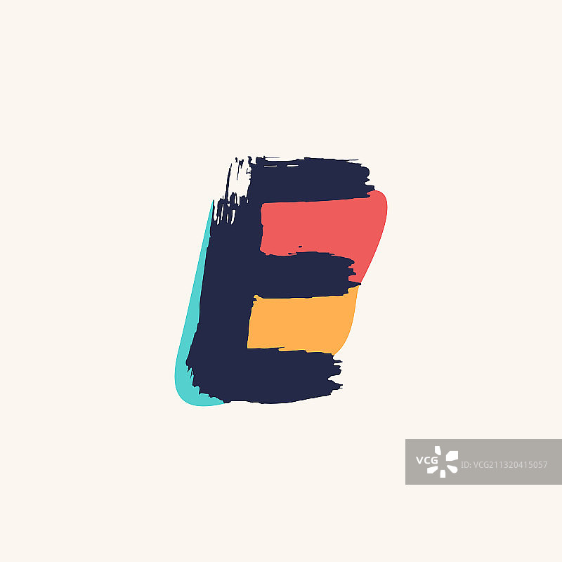 儿童风格手写字母E标志图片素材