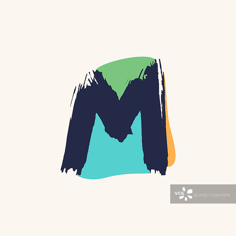 儿童风格字母M手写标志图片素材