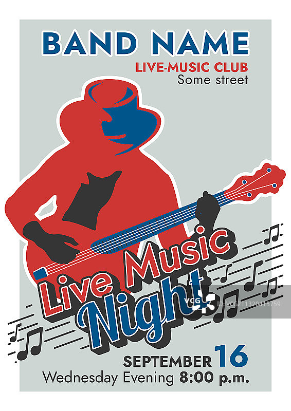 复古音乐之夜海报模板图片素材