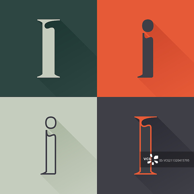 文艺复兴风格经典I字母Logo设计图片素材