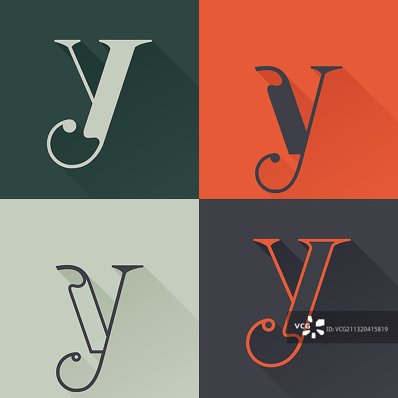 文艺复兴风格Y字母经典标志图片素材