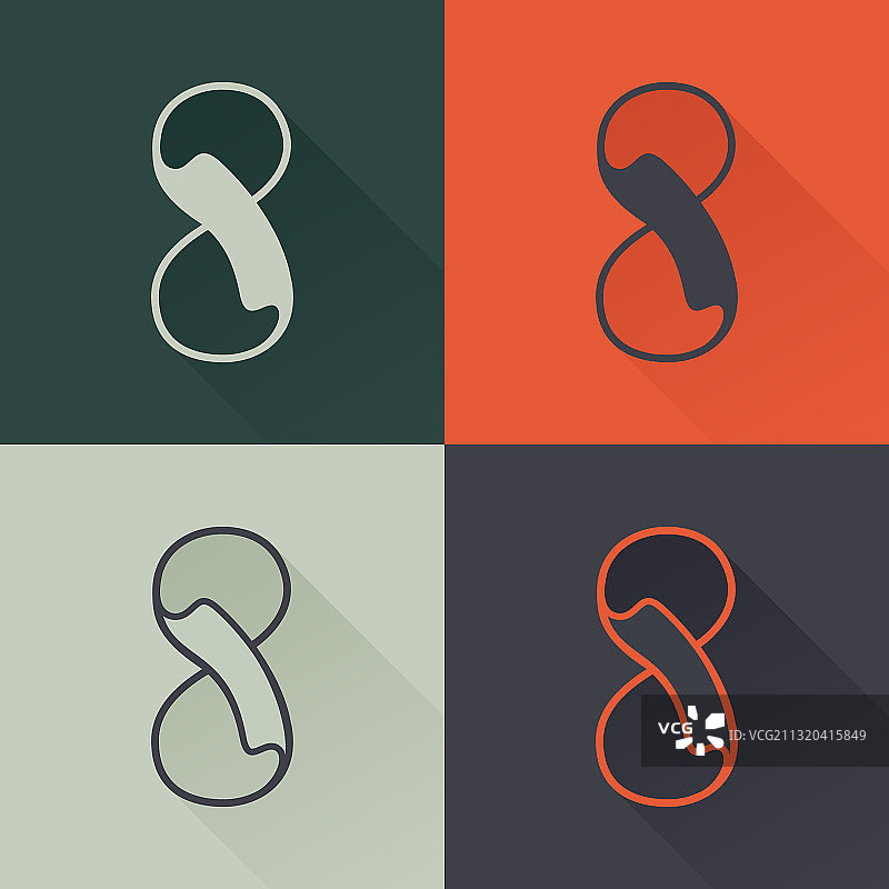 文艺复兴风格的经典8号标志图片素材