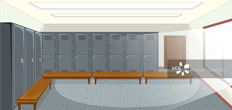 带储物柜背景的运动更衣室图片素材