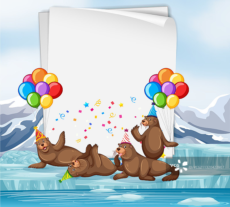 派对主题可爱动物纸模图片素材