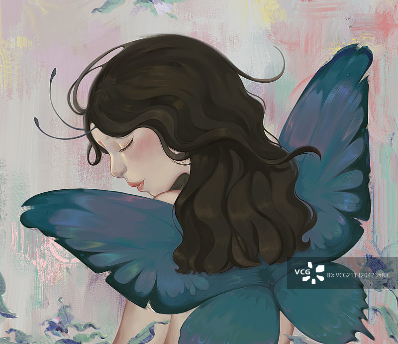 蝴蝶女孩图片素材