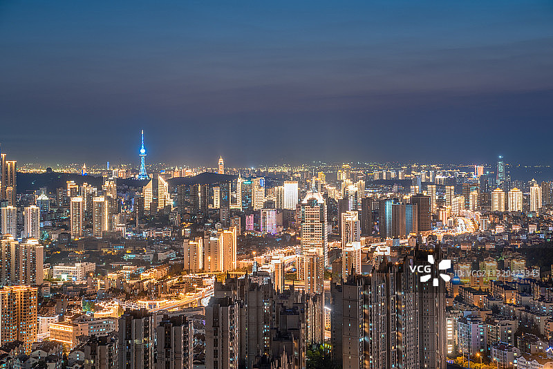 青岛城市夜景风光图片素材